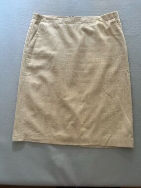 Banana Republic | Classic Beige Linen Pencil Skirt